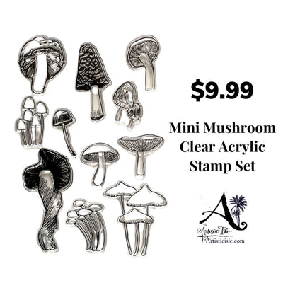 Mushroom, mushroom stamp, clear stamp set