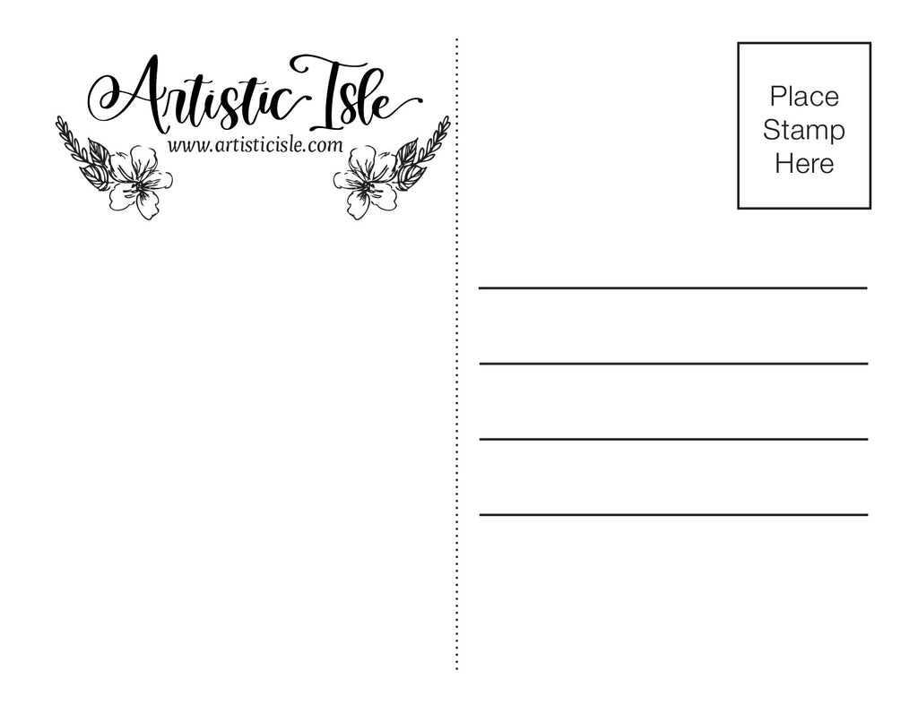 Post card back - Artistic Isle (printable) | Artistic Isle post-card-back-artistic-isle-printable-artistic-isle