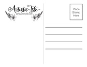 Post card back - Artistic Isle (printable)