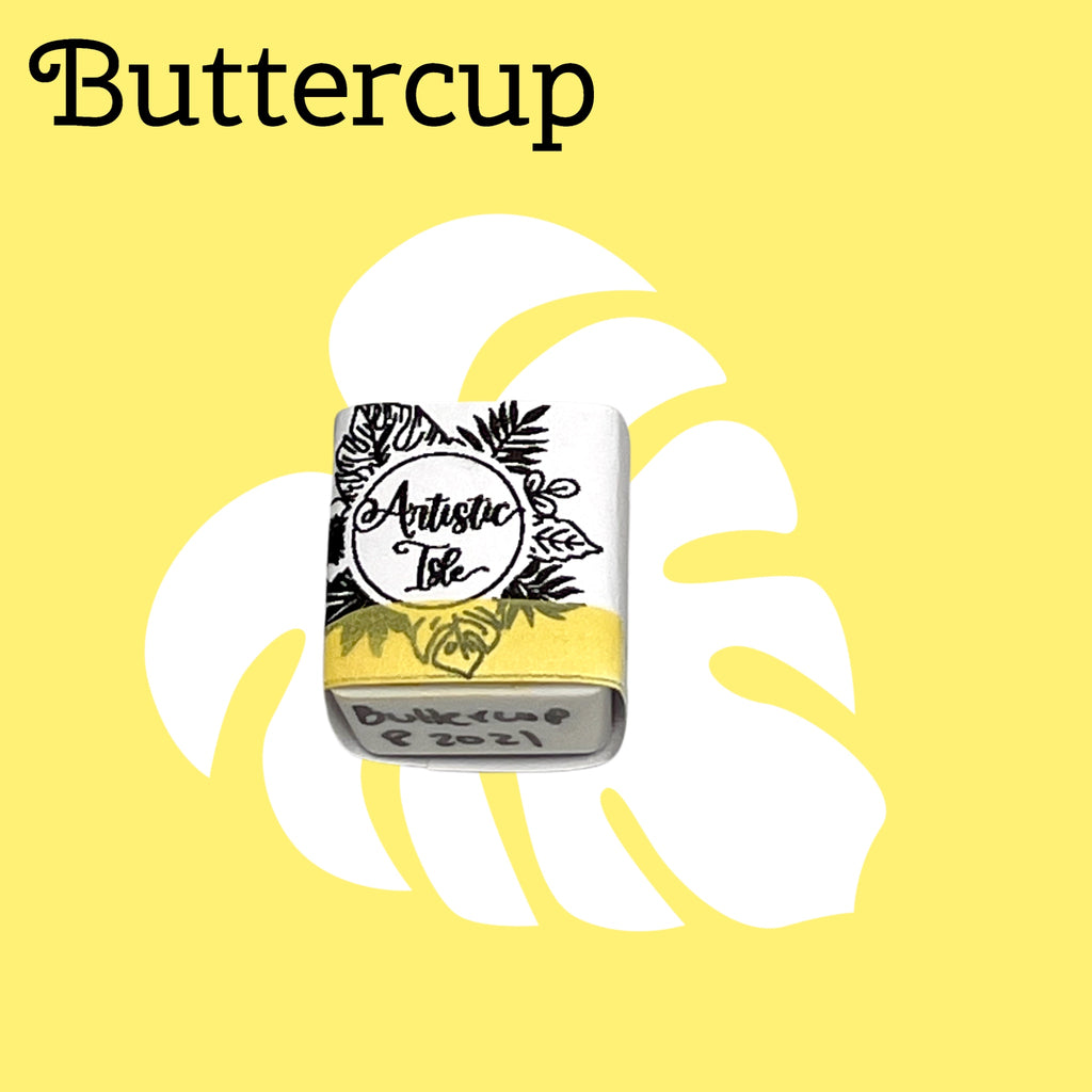 Buttercup, light yellow , watercolor paint