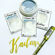 Kai Lani, Ocean, Metallic, White blue, chameleon, watercolor paint