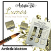 Lumos, Metallic, white gold, handmade watercolor
