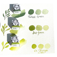 Sap green, light Green, handcrafted , watercolor paint