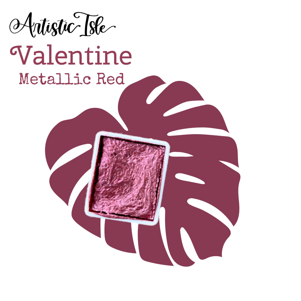 Valentine , deep red, metallic** watercolor paint