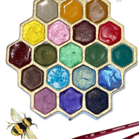 Pollinator, watercolor palette, 19 full pans