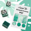 French green handmade watercolor paint, teal, PG7