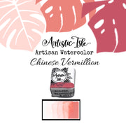 Chinese Vermilion, watercolor paint, handcrafted watercolor
