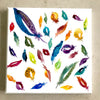 Feather Painting, watercolor art, original watercolor on canvas