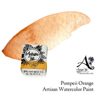 Pompeii Orange, orange, light orange, handcrafted , watercolor paint