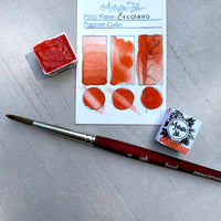 Ercolano, orange , Handmade Watercolor Paint