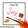 Joy, Metallic Red, handmade watercolor,