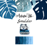 Smoulder, Smolder, watercolor paint, single pan, lunar blue
