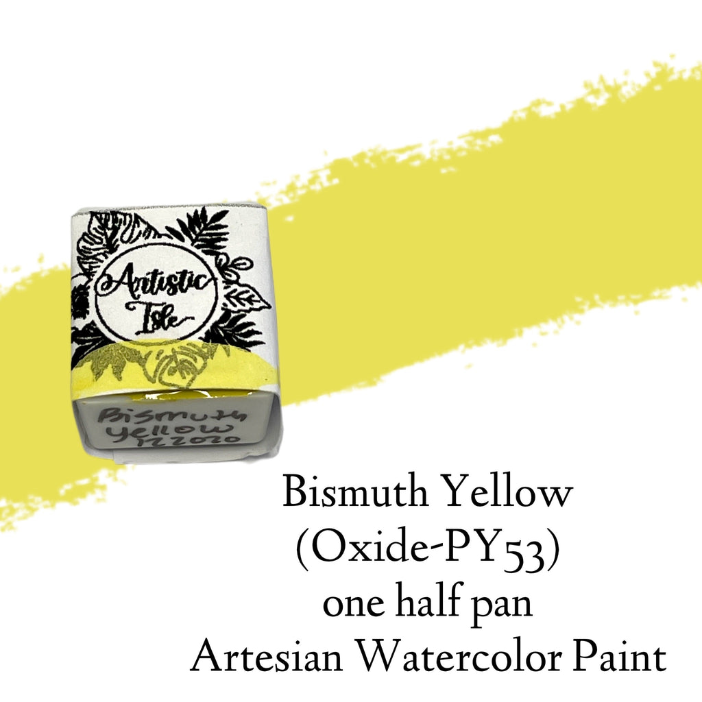 Bismuth Yellow, Yellow PY53, light yellow, handcrafted , watercolor paint
